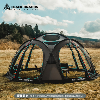 BLACK DRAGON S480 70D尼龙版超大空間星空頂露營帳篷可拼接拓展